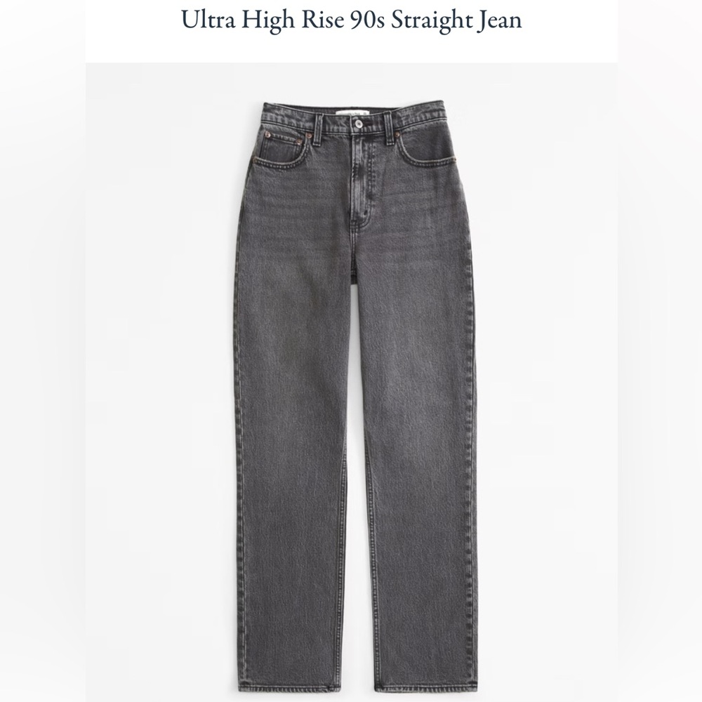 NWT Abercrombie & Fitch high rise 90’s straight jeans gray Size 6S